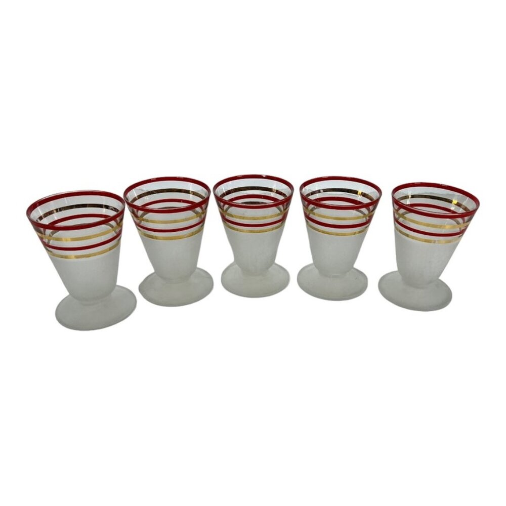 MCM Frosted Glass, Short‎ Stemmed Cordial Glasses